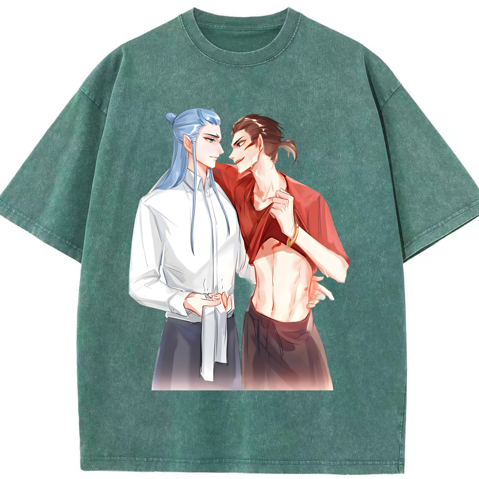 （画像用） Ne Zha 2 ナタ 魔童の大暴れ 綿100% ヴィンテージ風 半袖Tシャツ（フロントプリント）